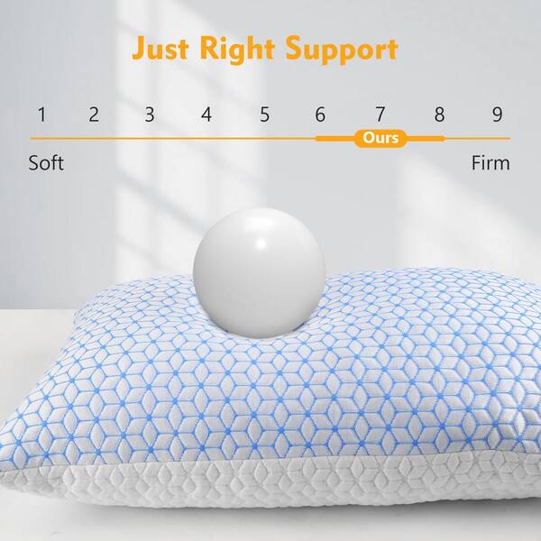 King Cooling Pillows Set of 2, Firm Pillows for Shredded