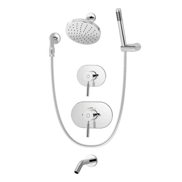 Symmons Sereno Pressure Balance 2-Handle 1-Spray Tub and Shower Faucet with Hand Shower in Chrome (Valve Included)