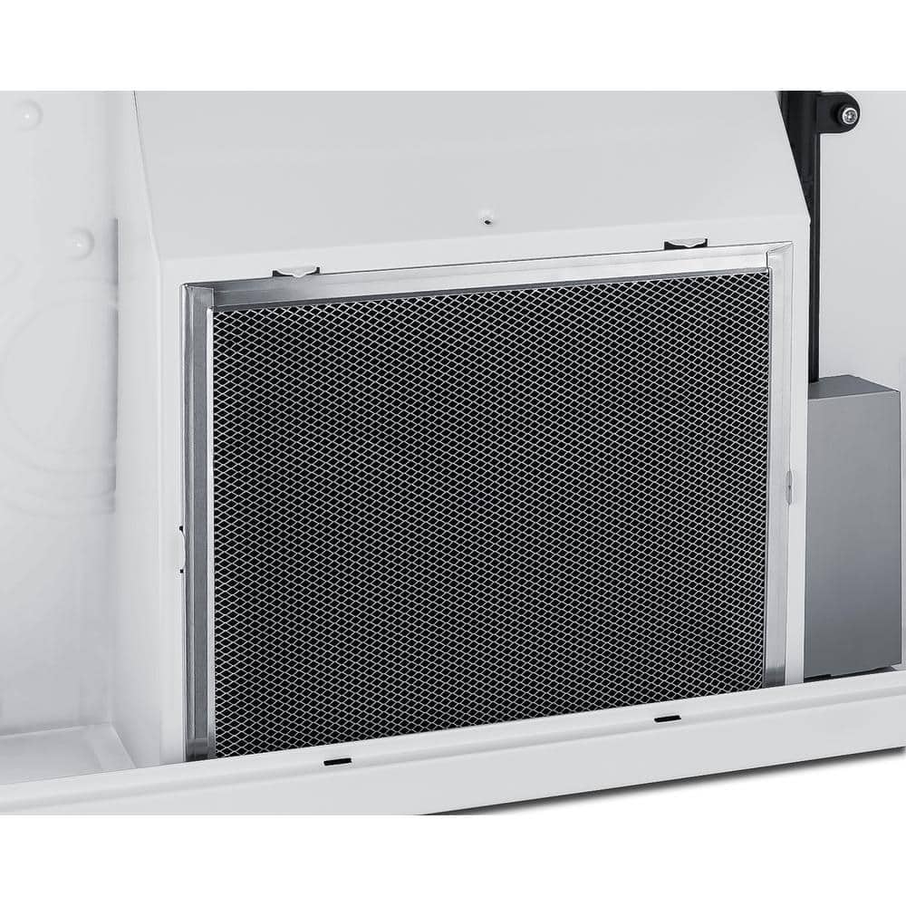 White Stainless Steel Convertible Under Cabinet Range Hood