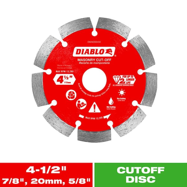 4-1/2 in. Diamond Segmented Cut-Off Discs for Masonry