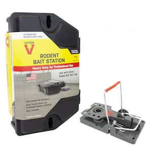 Heavy-Duty Rodent Bait Station with Power-Kill Instant-Kill Rat Trap