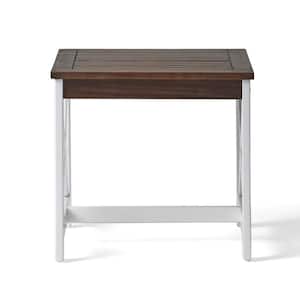 Bethany Dark Brown and White Wood End Table