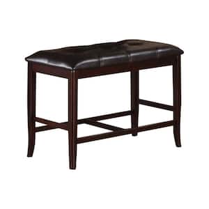 17 in. L x 38 in. W x 24 in. H Brown Rubber with Tufted Upholstery Wood High Bench