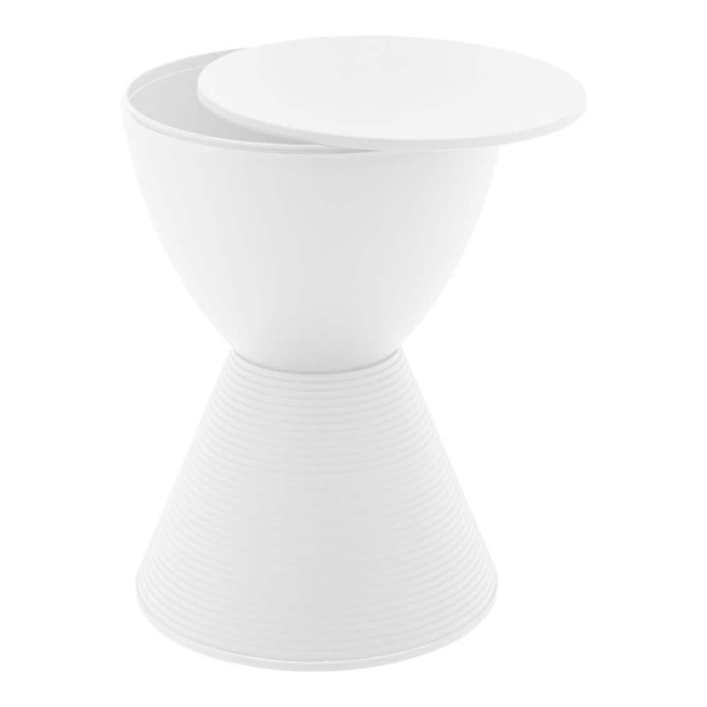 White Modern Round Polypropylene Side Table