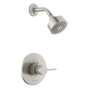 Modern Cylindrical 1-Handle Wall Mount Shower Only Trim Kit in Stainless (Valve Not Included)