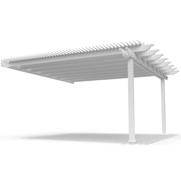 ModernPergolaKits Traditional 16 ft. x 16 ft. Attached Pergola with 5 in. Square Posts