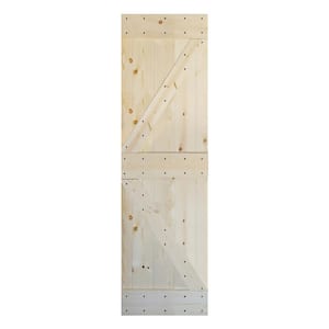K Style 28 in. x 84 in. Unfinished Solid Wood Sliding Barn Door Slab - Hardware Kit Not Included