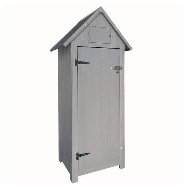 2 ft. W x 1.5 ft. D Gray Wood Shed with Lockable Door (3 sq. ft. )