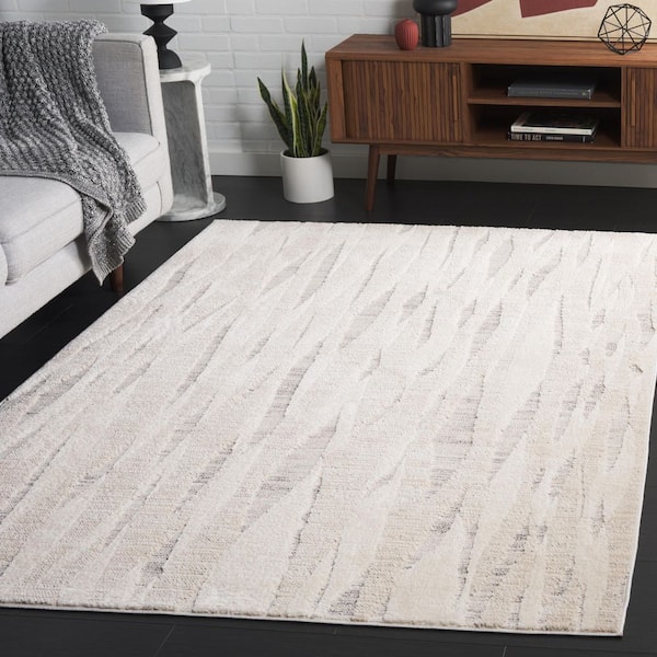 Elmhurst 4 ft. x 6 ft. Ivory/Gray High-Low Abstract Area Rug