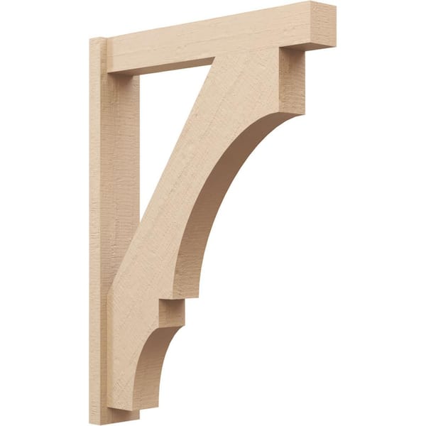 Ekena Millwork 6 in. x 44 in. x 32 in. Balboa Block Rough Cedar Woodgrain Timberthane Polyurethane Outlooker, Primed Tan