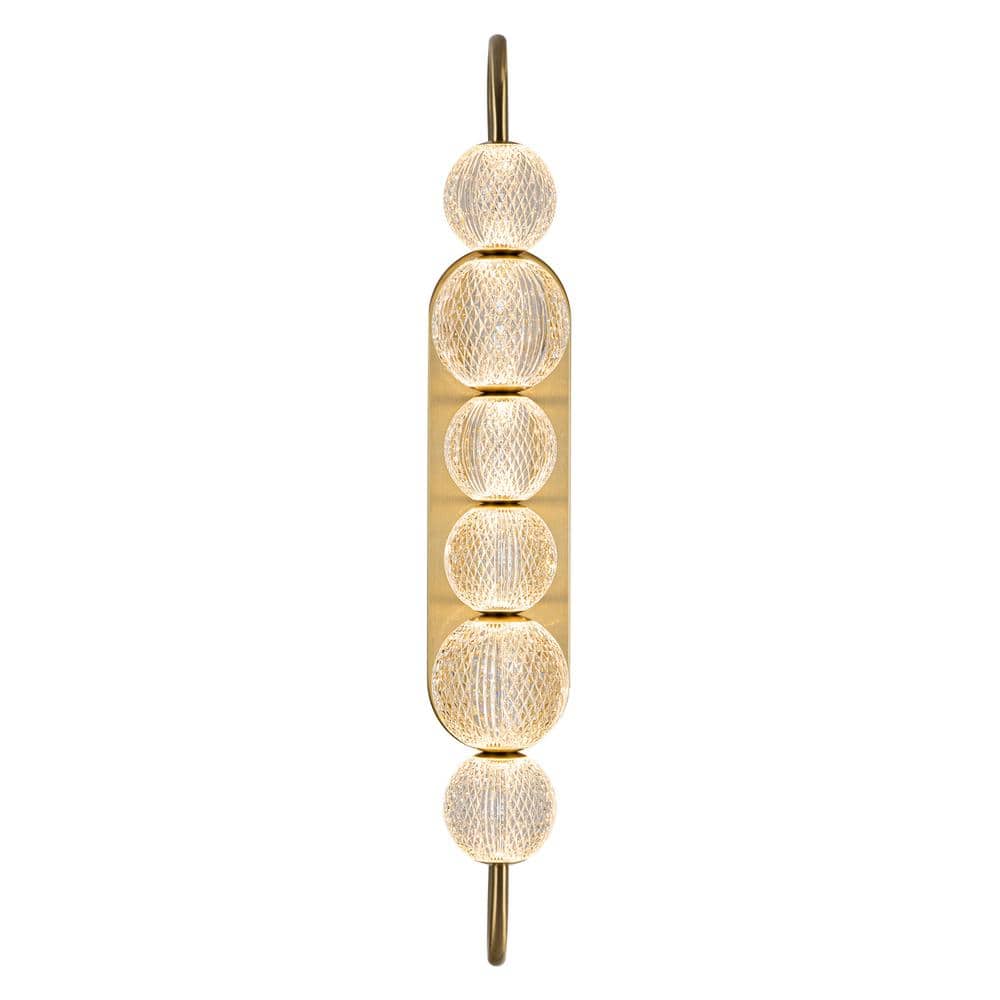 Marni Natural Brass Dimmable 6-Light Vanity Light