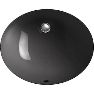 Caxton 16-1/4 in. Oval Vitreous China Undermount Bathroom Sink in Black