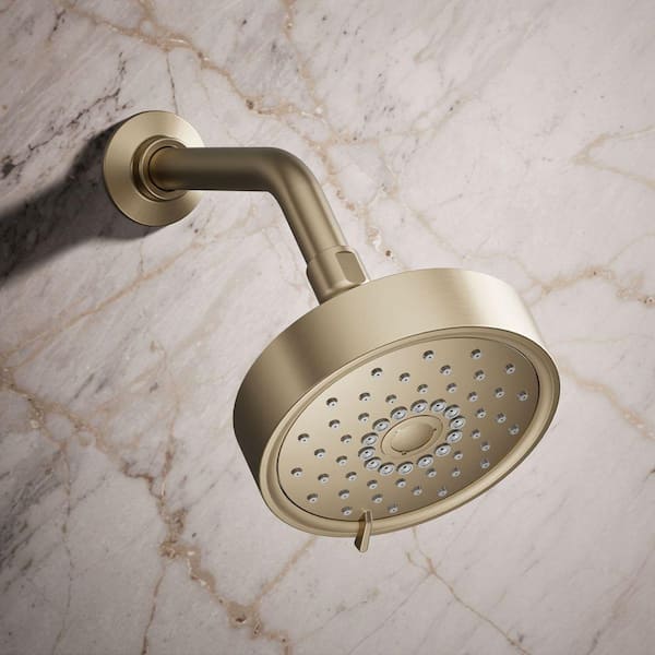 Purist 3-Spray Patterns 5.5 in. Single 1.75 GPM Wall Mount Fixed Shower Head in Vibrant Brushed Bronze