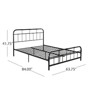 Berthoud Industrial Queen-Size Flat Black Iron Bed Frame