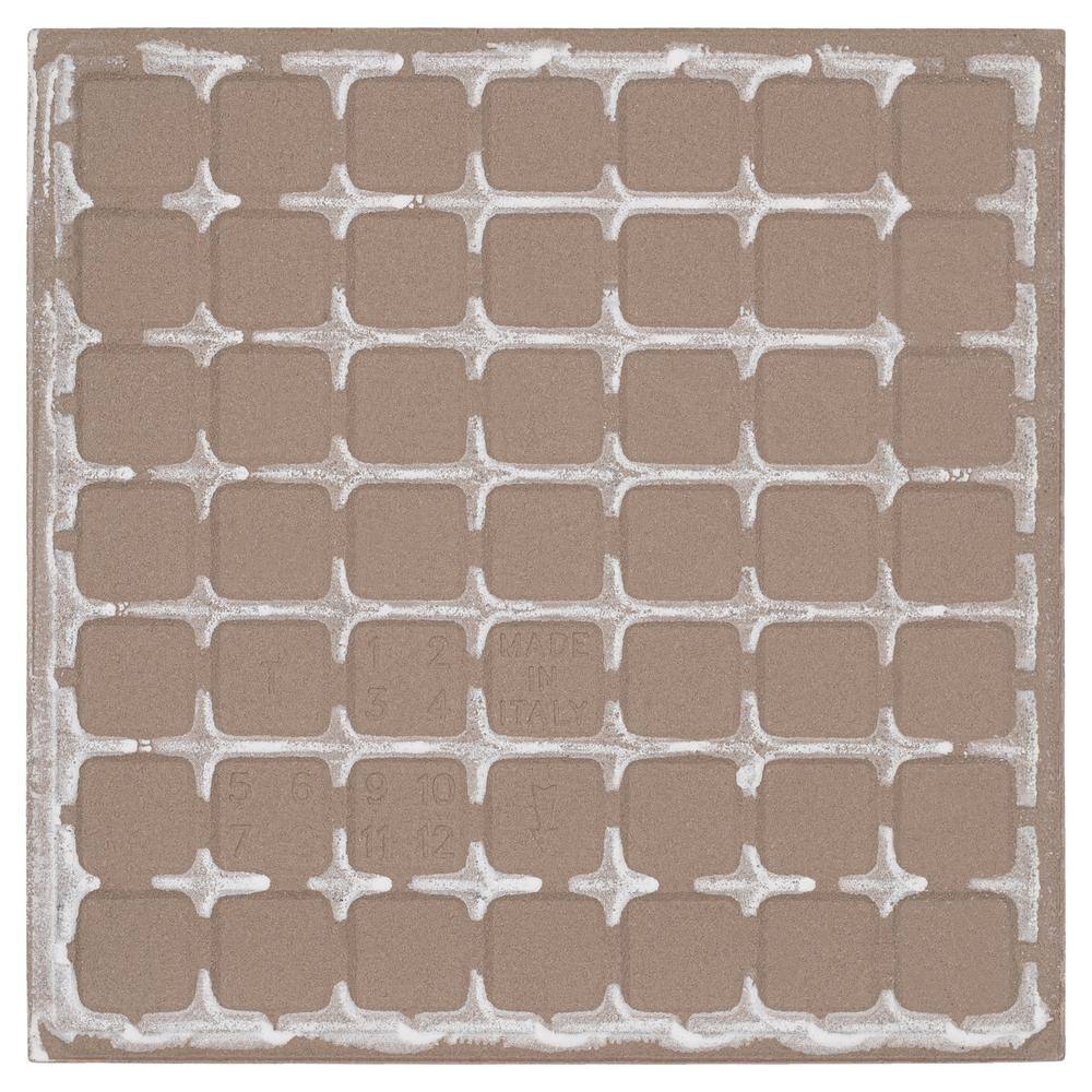 Lucia 8" Black and Gray Porcelain Patterned Tile
