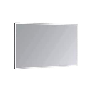 Edge 60 in. W x 32 in. H Rectangular Frameless Wall Mount Bathroom Vanity Mirror Silver, LED Lighting