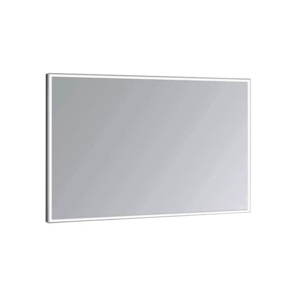 Aquadom Edge 72 in. W x 32 in. H Rectangular Frameless Wall Mount Bathroom Vanity Mirror Silver, LED Lighting