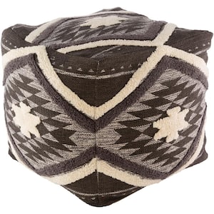 Bonifay Southwestern Dark Brown Cotton Cube Accent Pouf