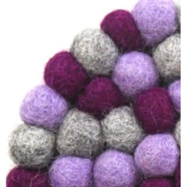 Felt Ball Trivets: Round Chakra, Purples