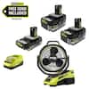 ONE+ 18V HIGH PERFORMANCE Kit w/ (2) 4.0 Ah Batteries, 2.0 Ah Battery, Charger, & FREE ONE+ HP Brushless Oscillating Fan