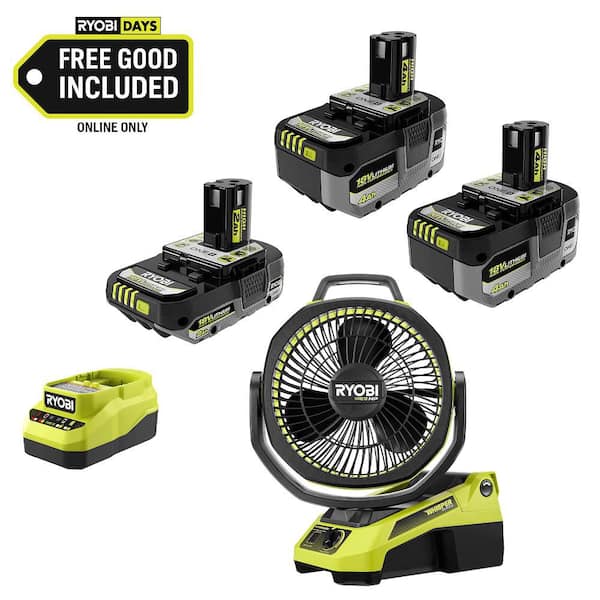 ONE+ 18V HIGH PERFORMANCE Kit w/ (2) 4.0 Ah Batteries, 2.0 Ah Battery, Charger, & FREE ONE+ HP Brushless Oscillating Fan