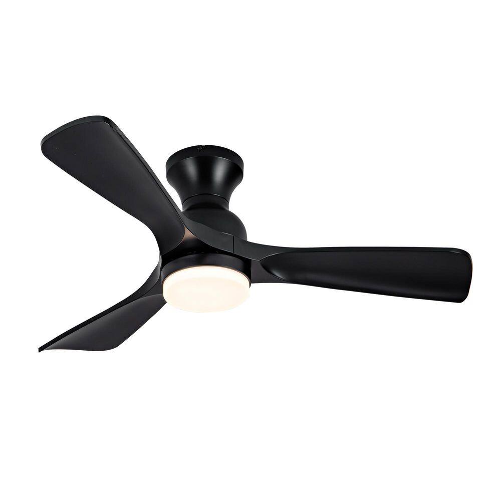 42 in. Indoor Black Flush Mount Standard Ceiling Fan with Light and Remote Control, Noiseless DC Motor price history on PriceWatchPro