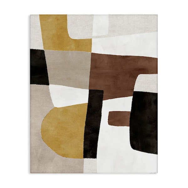 Abstract Shapes in Earth Tones by Amber Sterling Unframed Abstract Graphic Art Print 48 in. x 36 in.