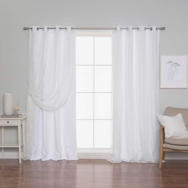 Best Home Fashion White Tulle Grommet, Best White Blackout Curtains