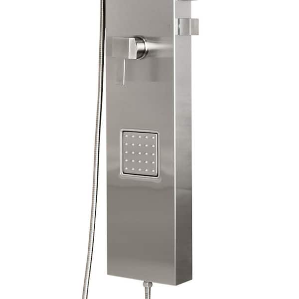 Waimea 3-Jet Shower System with Rainfall and Waterfall Showerheads in Brushed Stainless Waimea 3-Jet Shower System with Rainfall and Waterfall Showerheads in Brushed Stainless