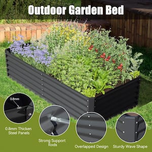 8 ft. x 4 ft. x 1.5 ft. Gray Galvanized Steel Rectangular Outdoor Raised Garden Bed