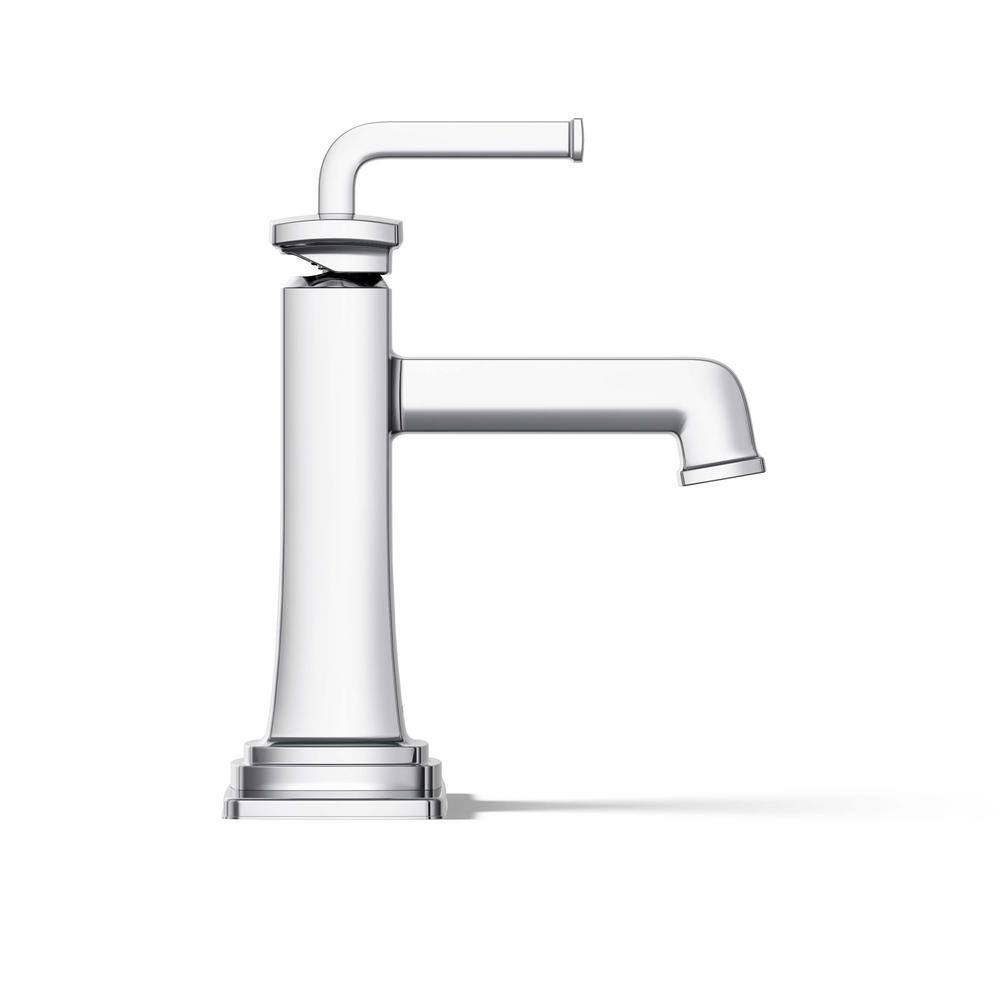 Riff Polished Chrome Single-Handle Bathroom Sink Faucet with Clicker Drain