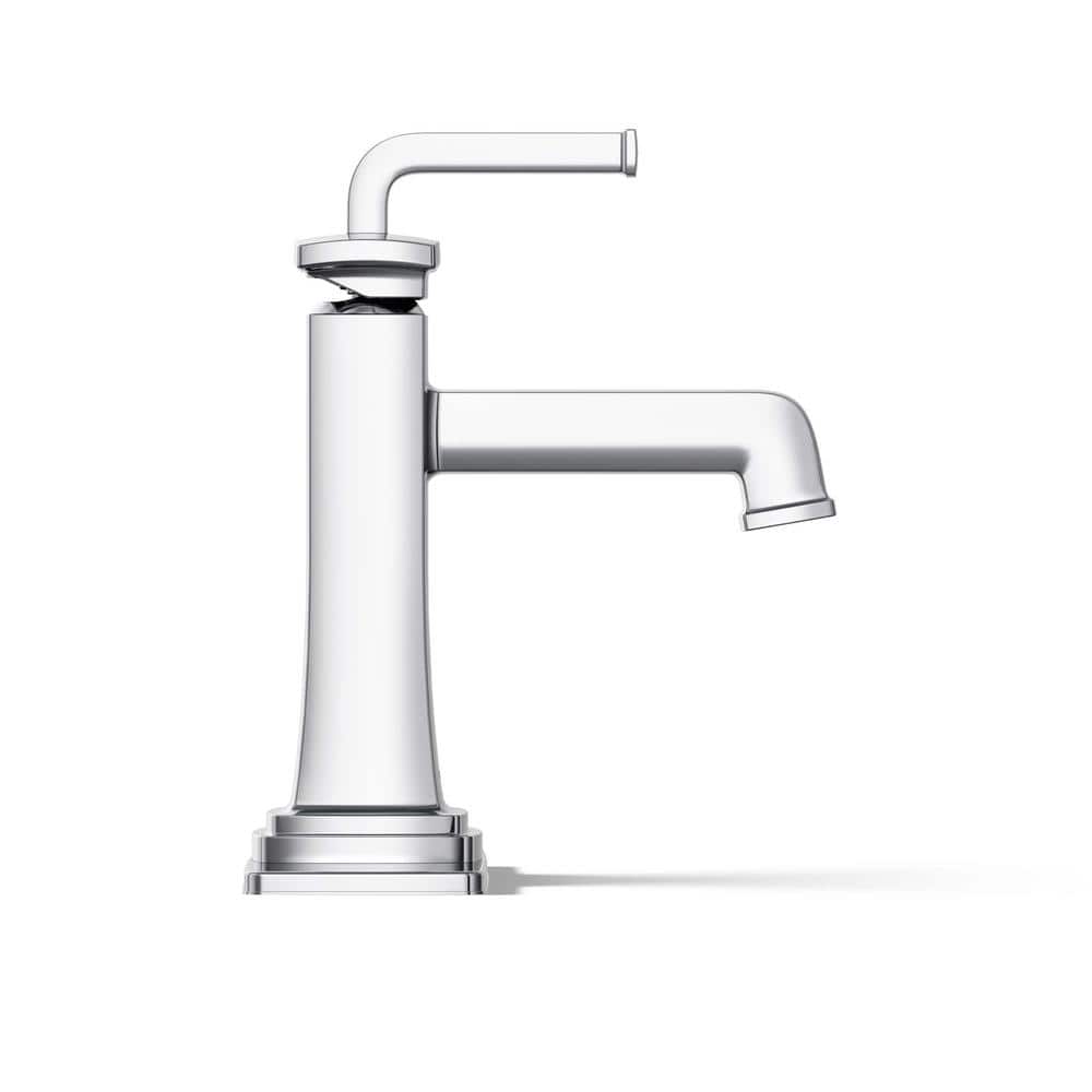 Riff Polished Chrome Single-Handle Bathroom Sink Faucet with Clicker Drain