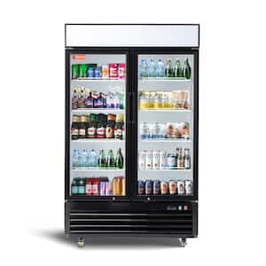 48 in. W. 36 cu. ft. Commercial Refrigerator 2-Glass Door Electronic Control System Stainless Steel