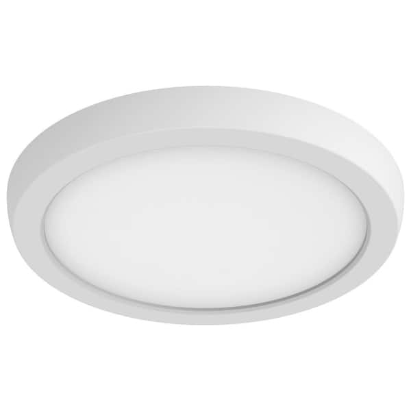 Blink Pro 7 in. 75-Watt Utility Round White Integrated LED Flush Mount with Frosted PMMA Shade