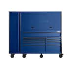 80 in. W x 24 in. D Heavy Duty 10-Drawers Garage Workcenter and Side Locker Tool Chest Combo in Matte Blue