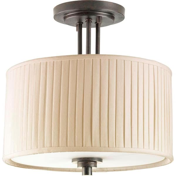 Progress Lighting Clayton Collection 2-Light Espresso Semi-Flush Mount