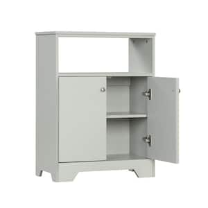 23.6 in. W x 11.8 in. D x 31.7 in. H Gray Bathroom Cabinet Linen Cabinet with Adjustable Shelves