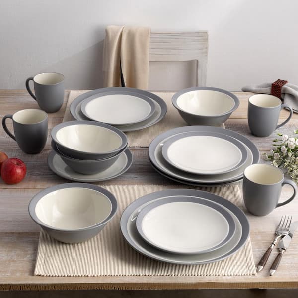 Noritake Colorwave Slate 16-Piece Curve (Gray) Stoneware