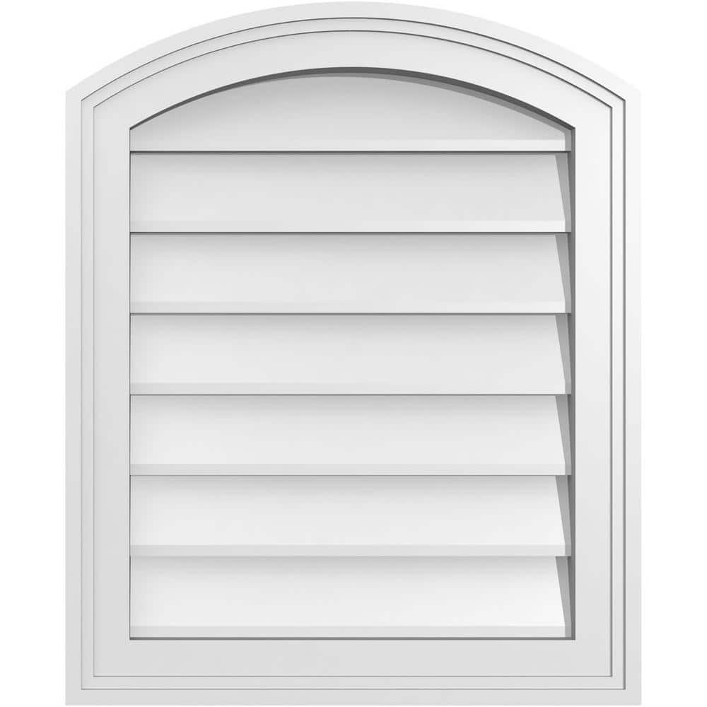 18 in. x 22 in. Arch Top Surface Mount PVC Gable Vent: Functional with Brickmould Frame price history on PriceWatchPro