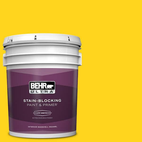 BEHR ULTRA 5 gal. #S-G-390 Lemon Zest Extra Durable Eggshell Enamel Interior Paint & Primer