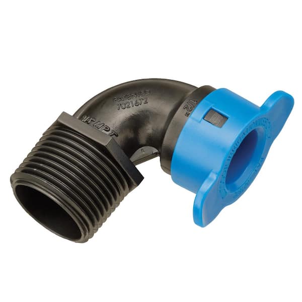 Orbit 1/2 in. Blu-Lock 3X x 3/4 in. MPT Elbow