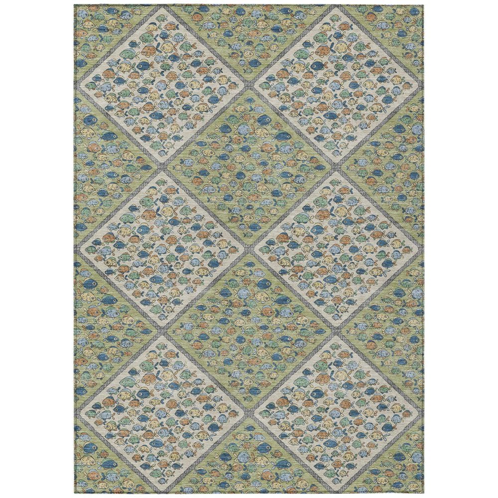 Chantille Machine Washable Indoor/Outdoor Abstract ACN2579 Aloe 9 ft. x 12 ft. Area Rug price history on PriceWatchPro