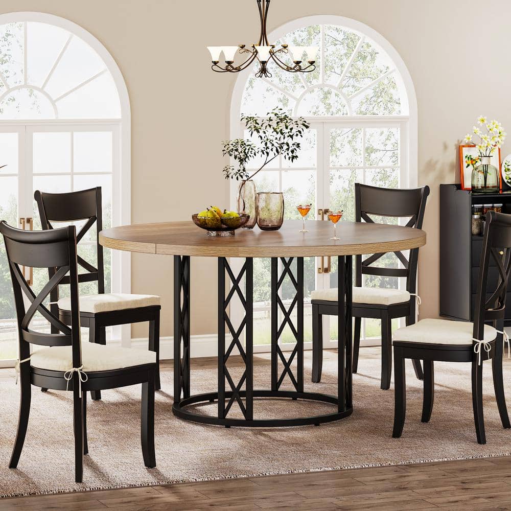 BYBLIGHT Roesler Vintage Brown and Black Engineered Wood 47.2 in ...