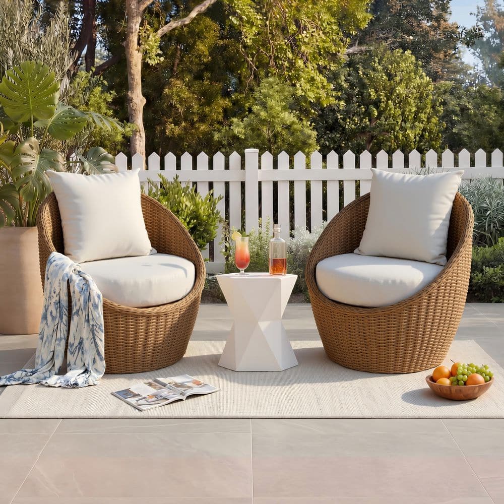 Wicker Outdoor Egg Lounge Chair with Cushions for Patio, Balcony and Garden - Light Brown Rattan price history on PriceWatchPro