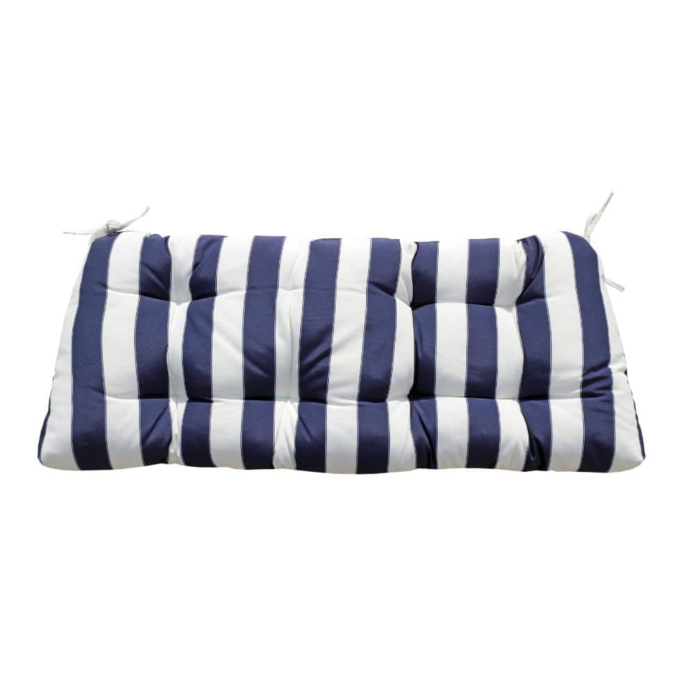 19 in. x 47 in. Navy Blue and White Weather-Resistant Outdoor Bench Cushions for Outdoor price history on PriceWatchPro
