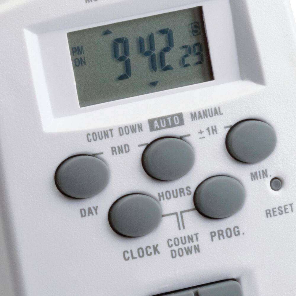 White Plastic 12-Volt Digital Timer with LCD Display