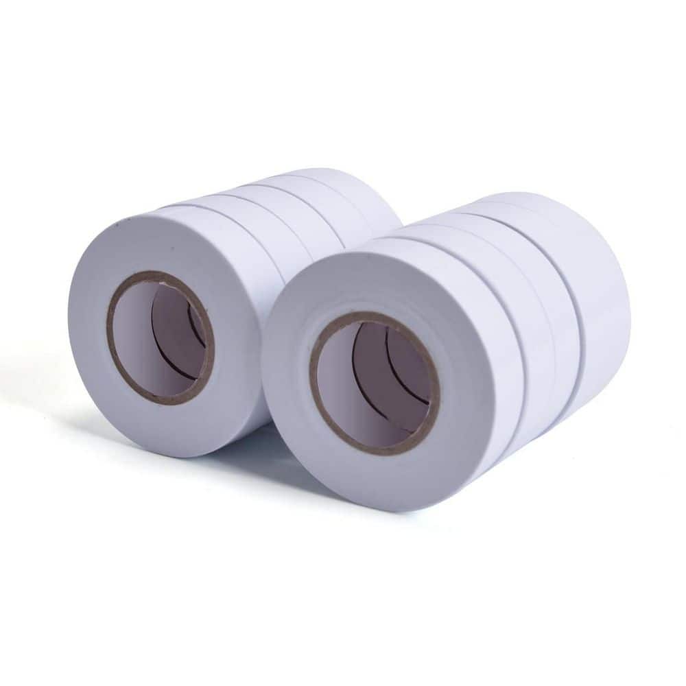 3/4 in. x 66 ft. Electrical Tape Waterproof Weather Resistant White 10 Pack Ideal for Indoor Outdoor Use price history on PriceWatchPro