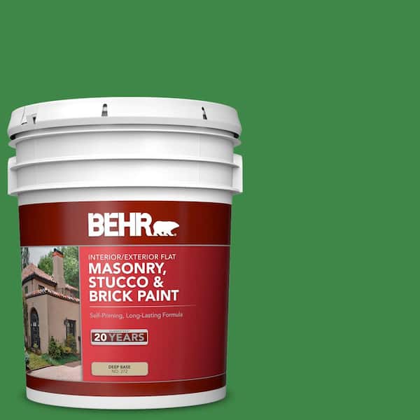 BEHR 5 gal. #P400-7 Paradise of Greenery Flat Interior/Exterior Masonry, Stucco and Brick Paint