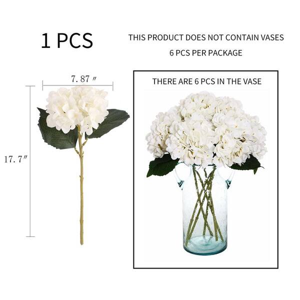 17.7 in. White Indoor Artificial Hydrangea in Black Pot LX0753