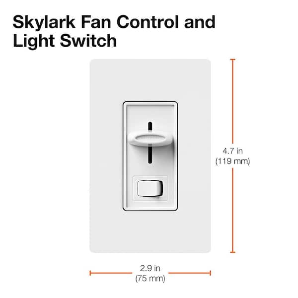 Lutron Sfsq-lf-iv Ivory Skylark Skylark 120 Volt 360 Watt 1.5 Ampere Quiet 3-speed Fan Control Light Switch for sale online 